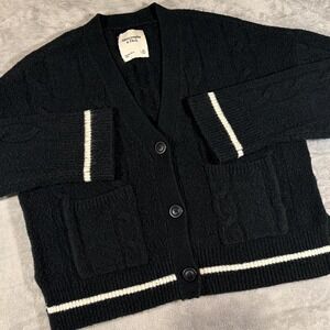 Abercrombie & Fitch Chunky Knit Cardigan | Black | XS
